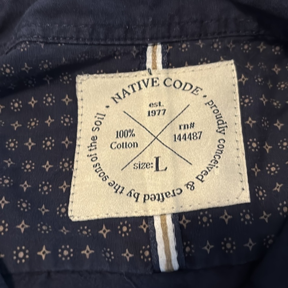 Native Code Men’s Blue Short Sleeve Button Down S… - image 7